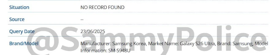 Galaxy S26 Edge IMEI Database