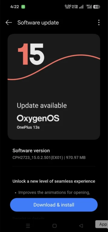 OnePlus 13s update