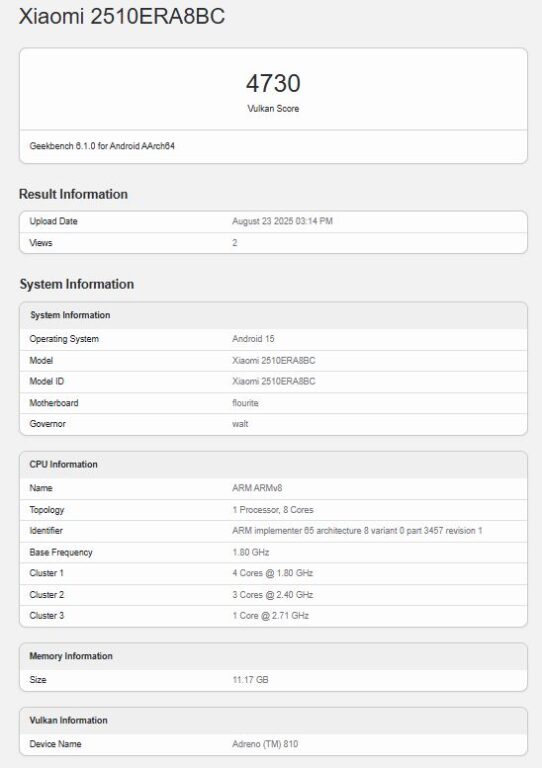 Redmi Note 15 Pro Plus Vulkan