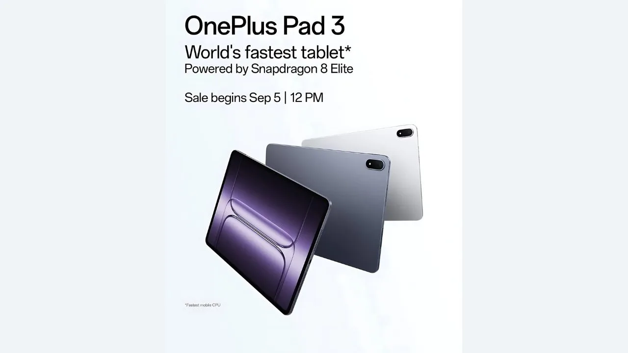 OnePlus Pad 3 open sales start in India on September 5 via Flipkart