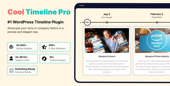 Cool Timeline Pro 5.0 – Horizontal & Vertical Timeline Plugin For WordPress
