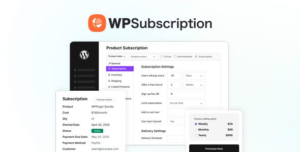 WPSubscription Pro 1.11.0 WooCommerce Subscription Management Plugin
