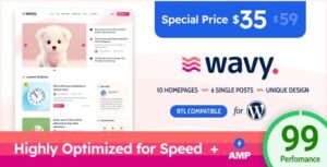 Wavy 1.8.6 – Modern & Lightweight Blog for WordPress